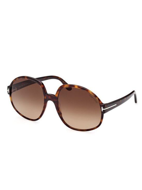 NEW TOM FORD HAVANA OVERSIZED WOMEN CLAUDE-02 TF991 52F SUNGLASSES FT0991